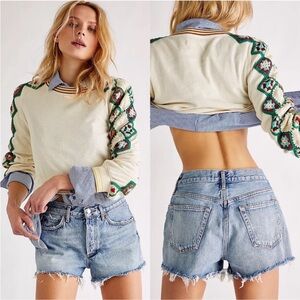 Agolde Parker Denim Shorts Distressed Light Wash Size 29